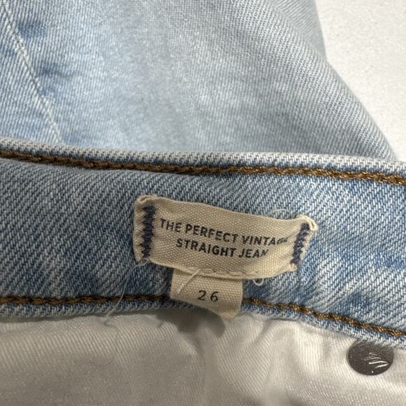 Madewell The Perfect Vintage Straight Jean Womens 26 Distressed Light Blue Denim - Picture 7 of 15